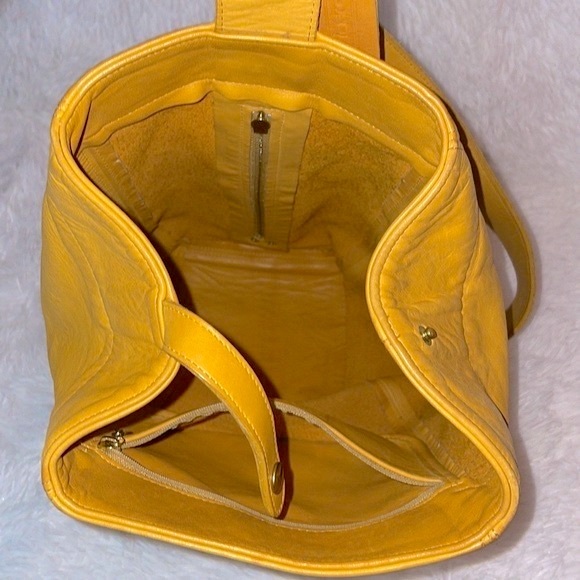 Coach Mustard Leather Backpack - Picture 15 of 16